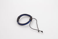 Genuine Leather Bracelet Men's Unisex  Wrap Tribal Black Blue Adjustable H3