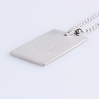 316L Stainless Steel PendantSoccer Silver Necklace 22" B127