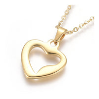 Stainless Steel Pendant Necklace Valentine's Day Lobster Heart Gold 17.5" A230