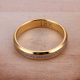 Stainless Steel Gold Tone Gold Band Forever Love Ring Size 8 B99