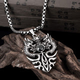 Stainless Steel Necklace Pendant Dragon Biker Gothic 23" 3.5MM Lobster B233