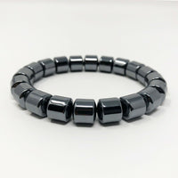 Hematite Non-Magnetic Bracelet Mens Womens Unisex Adjustable Size Black X13