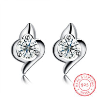 Sterling Silver Earrings  Stud AAA Zirconia  Push Back Clasp L734