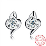 Sterling Silver Earrings  Stud AAA Zirconia  Push Back Clasp L734