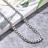 Stainless Steel Cuban Necklace Chunky Necklace Lobster Silver 20" 30" Z540