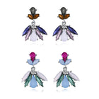 Yellow Gold Plated Earrings Chadelier  Stud Clasp L832