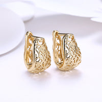 Yellow Gold Plated Earrings  Hoop Huggies  Latch Back Clasp L559