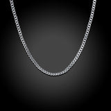 Sterling Silver Plated Necklace Chain 18-24 Inches 2MM Lobster Clasp B361