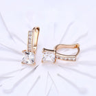 Yellow Gold Plated Earrings  Hoop Huggies AAA Zirconia  Latch Back Clasp L551