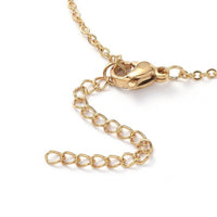 Stainless Steel NecklaceCubic Zirconia Pendants Cross Gold 18" Z466