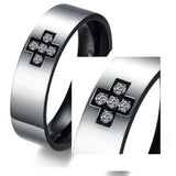 Men's Unisex Stainless Steel Ring Zirconia Plain Black Size 10 L46