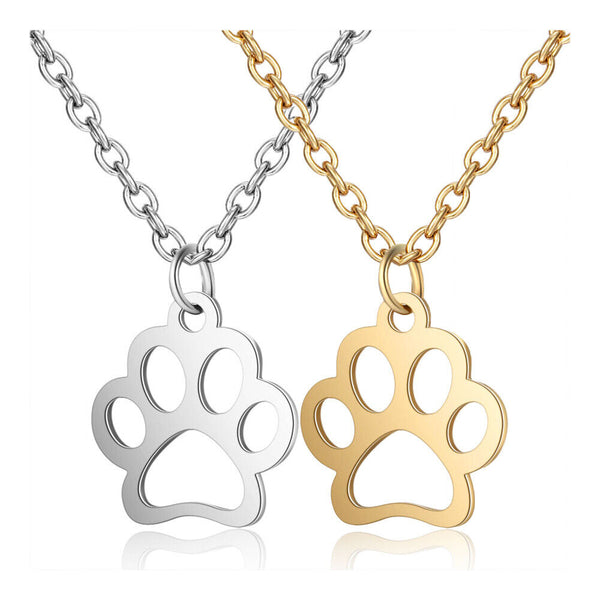 304 Stainless Steel Pendant Necklace Dog's Paw Stainless Steel 16" 1mm A407