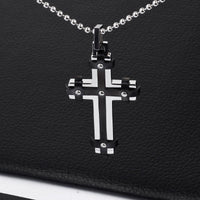 Mens Unisex Stainless Steel Pendant Military Necklace Black Silver Silver L51