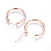 Stainless Steel Hoop Earrings Hypoallergenic 12 19~20x2mm 0.7x1mm 3Pairs Z274