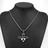 Stainless Steel Necklace Pendant Heart Biker Gothic 23" 3.5MM Lobster Clasp B234