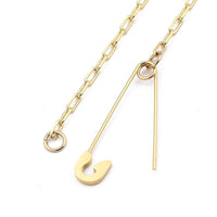 Pendant Necklace Stainless Steel Safety Toggle Paperclip Gold 16" Z522