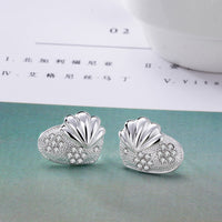 Sterling Silver Plated Earrings Stud AAA Zirconia Push Back Clasp L696