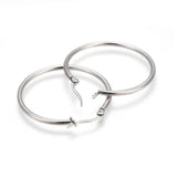 304 Stainless Steel Hoop Earrings Stainless Steel Color 31x29x2mm 1mm P171