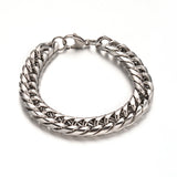 304 Stainless Steel Curb Chain Bracelet Lobster Clasp 8.6" 13x4mm P310