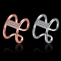 Rose Gold Platinum Plated Fashion Ring AAA Zirconia Women knuckle B311