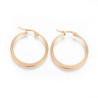 Stainless Steel Hoop Hypoallergenic Earrings Ring 29.5~30x2mm 3Pairs  Z272
