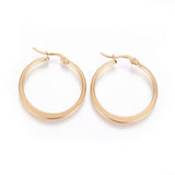 Stainless Steel Hoop Hypoallergenic Earrings Ring 29.5~30x2mm 3Pairs  Z272