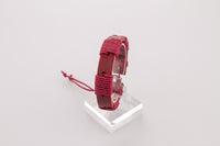 Genuine Leather Handmade Bracelet Men's Unisex Wrap Tribal Burgundy H245