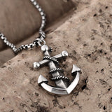 Stainless Steel Necklace Pendant Cross Anchor Biker 23" 3.5MM Lobster Clasp B239