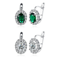Platinum Plated Earrings  Hoop Huggies AAA Zirconia Latch Back Clasp L583