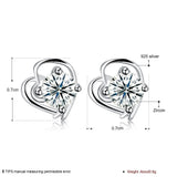 Sterling Silver Earrings  Stud AAA Zirconia  Push Back Clasp L751