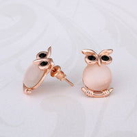 Rose Gold Cateye Drop Stud Earrings L96