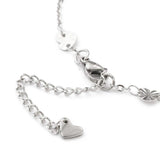 Stainless Steel Cable Anklet Bracelet Heart Lobster Silver Adjustable 8.7"  Z24