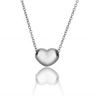 White Gold Plated Necklace Pendant Heart 20 Inches 1MM Lobster B82