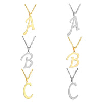 Stainless Steel Women's Unisex 18 Inch Necklace Pendant Letter Lobster Clasp S2