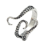 Alloy Cuff Finger Ring Squid Antique Silver Size 8 Adjustable 18mm P415