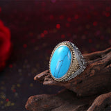 Yellow Gold Platinum Plated Halo Ring Kallaite Stone Blue B514