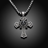 Stainless Steel Necklace Pendant Cross Biker Gothic 23" 3.5MM Lobster Clasp B231