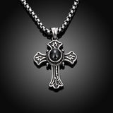 Stainless Steel Necklace Pendant Cross Biker Gothic 23" 3.5MM Lobster Clasp B231