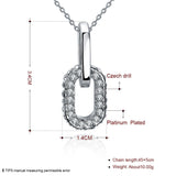 Platinum Plated Necklace Pendant Drop AAA Zirconia 20 Inches 1MM Lobster B151