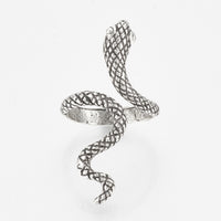 Alloy Cuff Finger Ring Snake Antique Silver Size 9 Adjustable 19mm P402