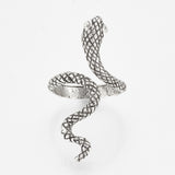 Alloy Cuff Finger Ring Snake Antique Silver Size 9 Adjustable 19mm P402