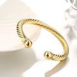 Yellow Gold Plated Bracelet Adjustable Size 8MM No Clasp L170