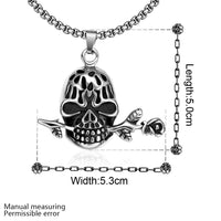 Stainless Steel Necklace Pendant Skull Biker Gothic 23" 3.5MM Lobster Clasp B217