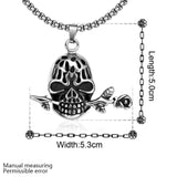 Stainless Steel Necklace Pendant Skull Biker Gothic 23" 3.5MM Lobster Clasp B217