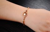 Gold Plated Bracelet Flower AAA Cubic Zirconia Women' Spring Ring Clasp G116