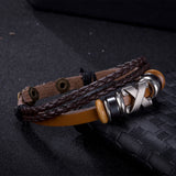 Leather Bracelet Brown 8.5 inches 12MM Push button  L462