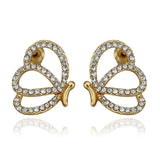 Gold Zirconia Stud Earrings L87