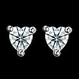 Sterling Silver Earrings  Stud AAA Zirconia  Push Back Clasp L743