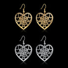 Yellow Gold Platium Plated Earrings Heart Chadelier Fish Hook Clasp L631