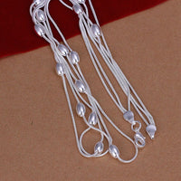 Sterling Silver Plated Necklace Pendant Balls 18 Inches 1MM Lobster B55